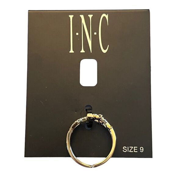 INC International Concepts Gold-Tone Crystal Pave Star Open Ring Size 9 New - Picture 3 of 5